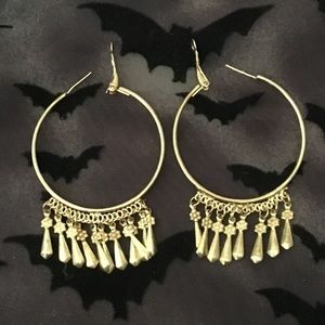 Gold Dangle Hoop Earrings